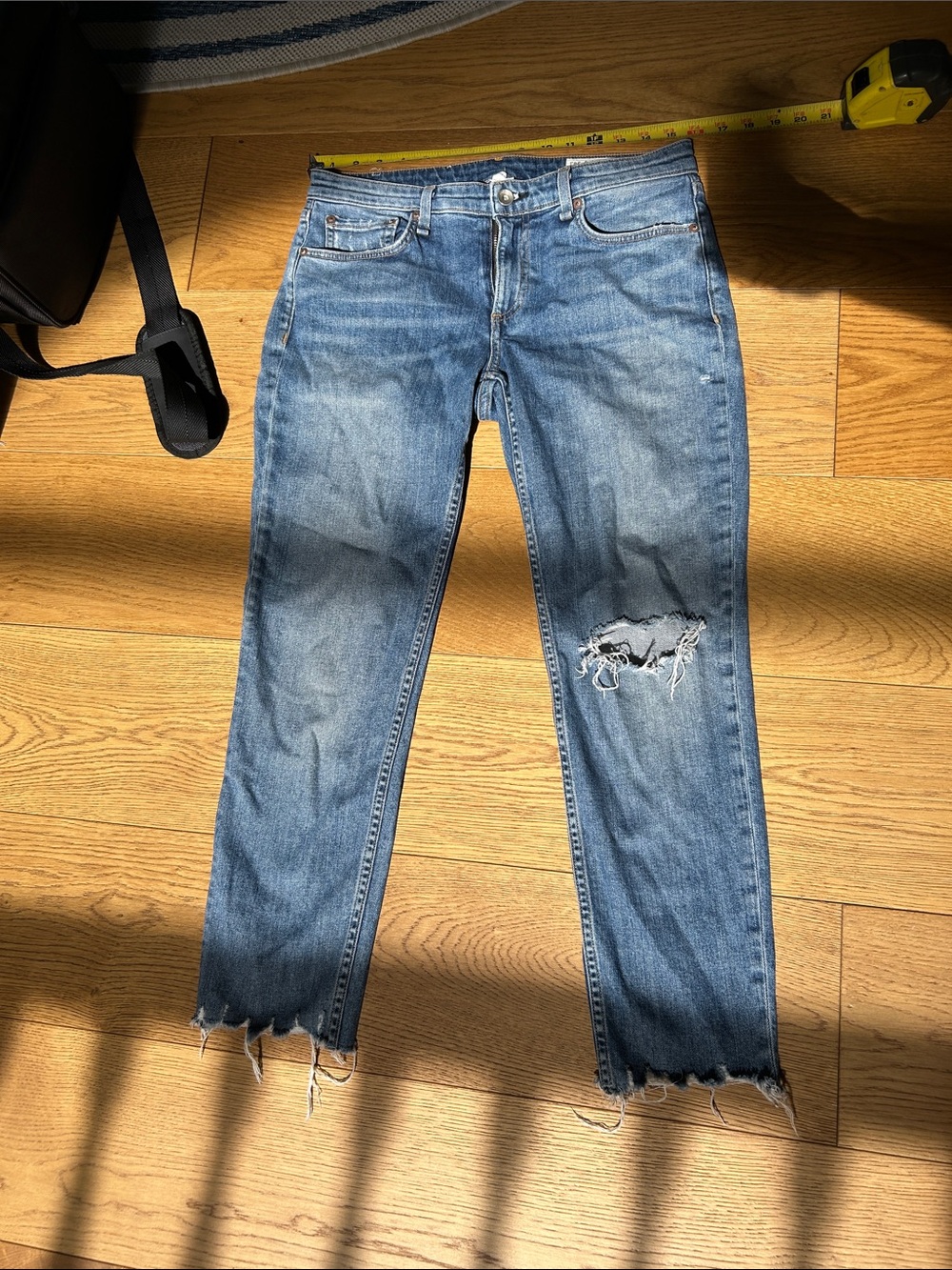 Rag & Bone Women's Distressed Blue Denim Jeans - Casual Slim Fit